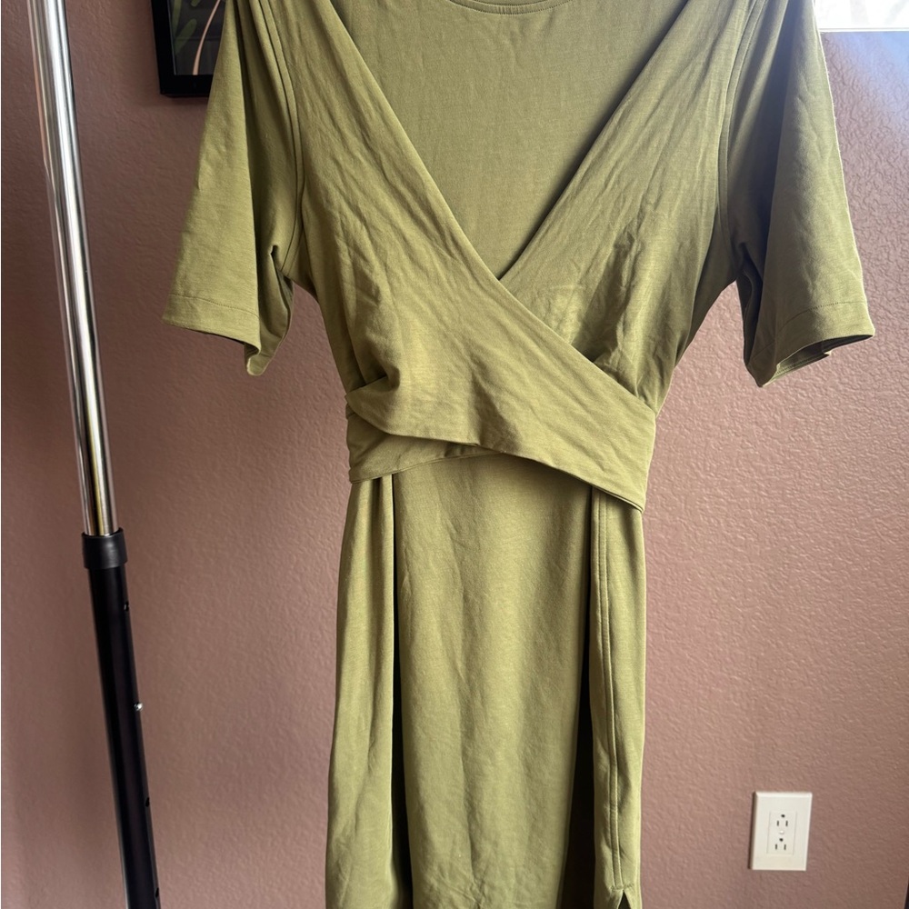 Lululemon Cotton Wrap-Front T-Shirt Dress Size 12 Pre-Loved